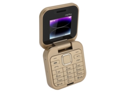 Teléfono Plegable Senior 2g Dual Sim 1.77 Pulgadas 1000mah 3 Ranuras Botones Grandes Dorado