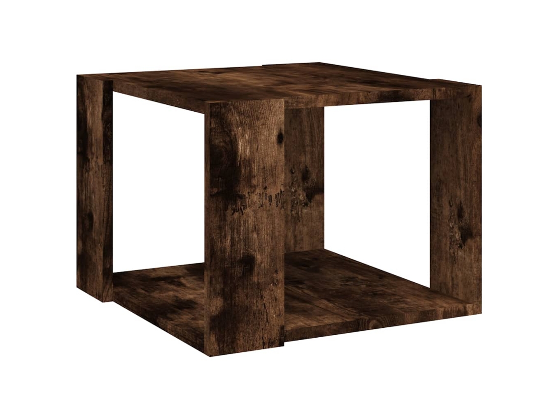 Mesa de centro MAISON EXCLUSIVE en madera procesada de roble ahumado (40x40x30 cm)