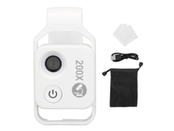 Microscopio De Teléfono 200x Clip Mini Con Luz Led Bolsillo Para Jade Piedra Metal Blanco Cpl
