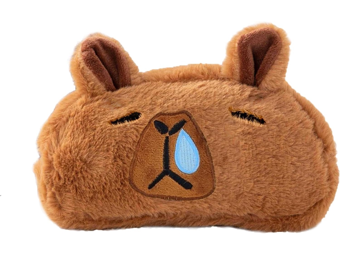 Estuche de peluche con forma de capibara, marrón – 1 pieza Hexinyigjly