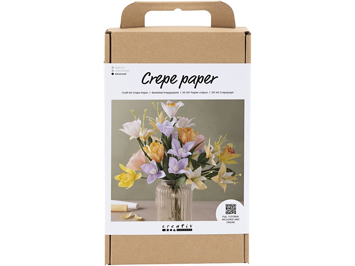 Kit de manualidades de Creativ Company: Flores de papel crepé, ramo primaveral (DIY)