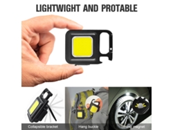 Mini Linterna Led 3 En 1 Para Camping Con Abridor De Botellas Y Llavero, Recargable Por Usb, Resistente Al Agua Con Soporte Magnético.