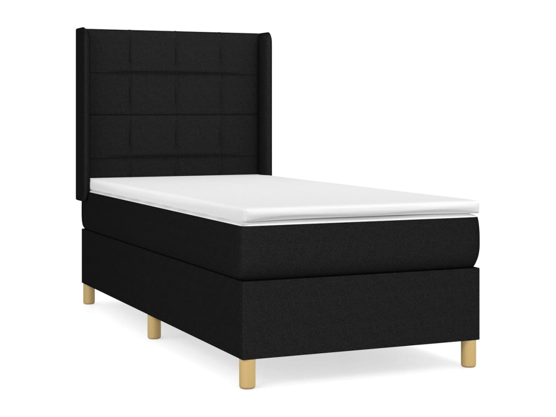 Maison Exclusive - Cama Box Spring Con Colchón Tela Negro 80x200 Cm