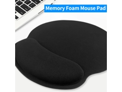 Alfombrilla De Ratón Para Oficina Y Juegos Antideslizante Con Descanso De Muñeca De Espuma De Memoria, Movimiento Suave Ergonómico, Color Negro
