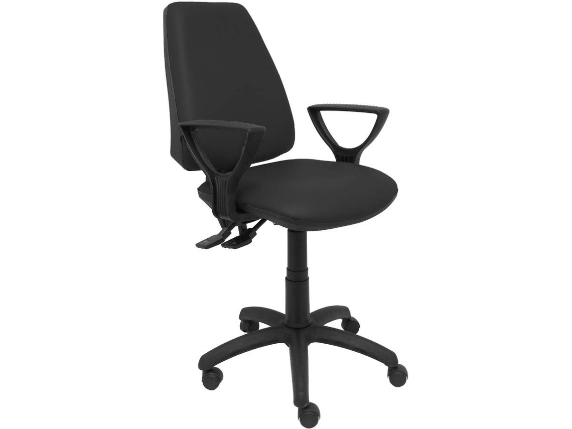 Silla Operativa PYC Elche S  Negro (Brazos Ajustables - Similpiel)