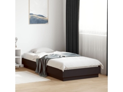 Estructura De Cama Madera De Ingeniería Negra 100x200 Cm