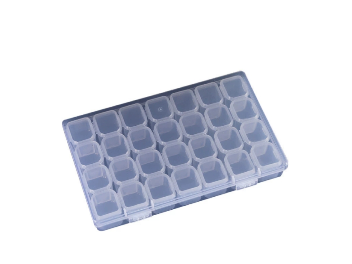 RNEMITERY Caja de plástico transparente para pintura con diamantes, con minicompartimentos extraíbles para guardar cuentas ajustables, de plástico PP rígido, pa