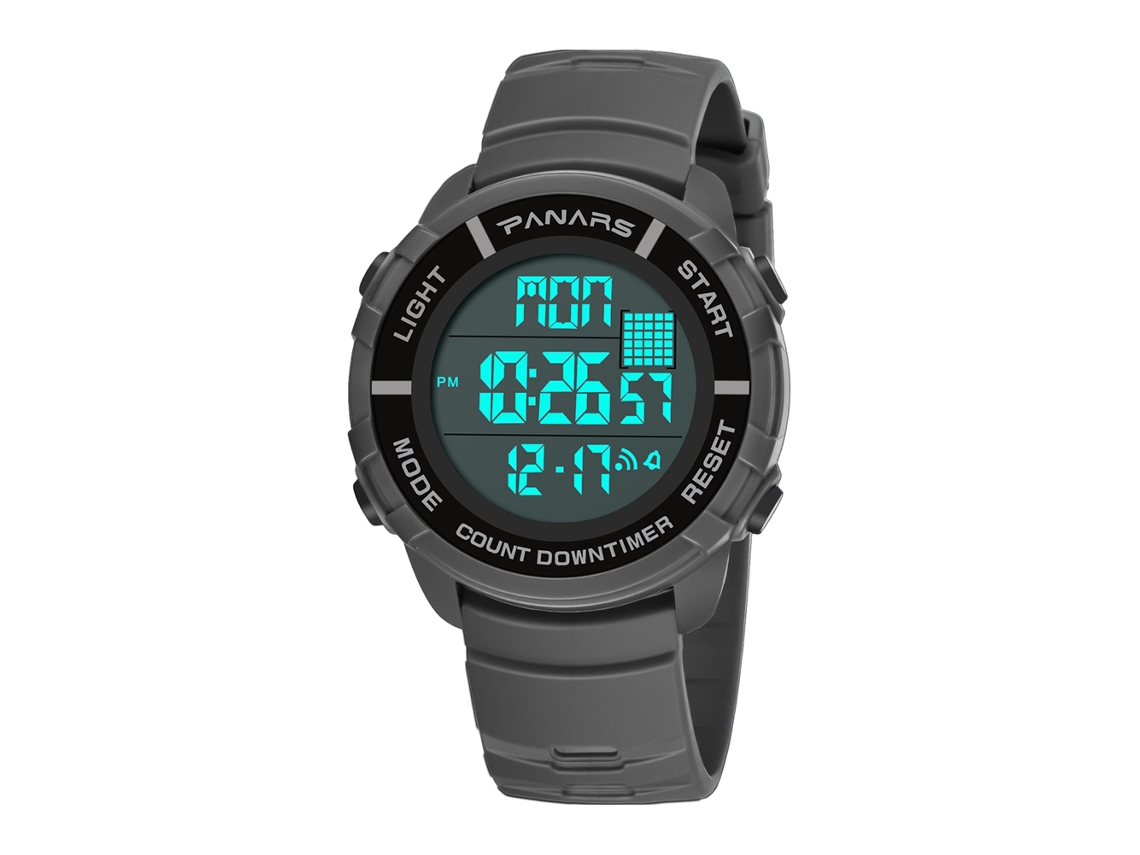 Reloj Deportivo Electrónico Para Hombre Panars Impermeable Luminoso Gris