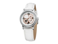 Reloj De Pulsera Informal Para Mujer Con Correa De Pu Y Movimiento Mecánico Automático, Blanco.