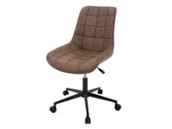 Silla de oficina con ruedas marrón con revestimiento de polipiel y estructura metálica ML-DESIGN