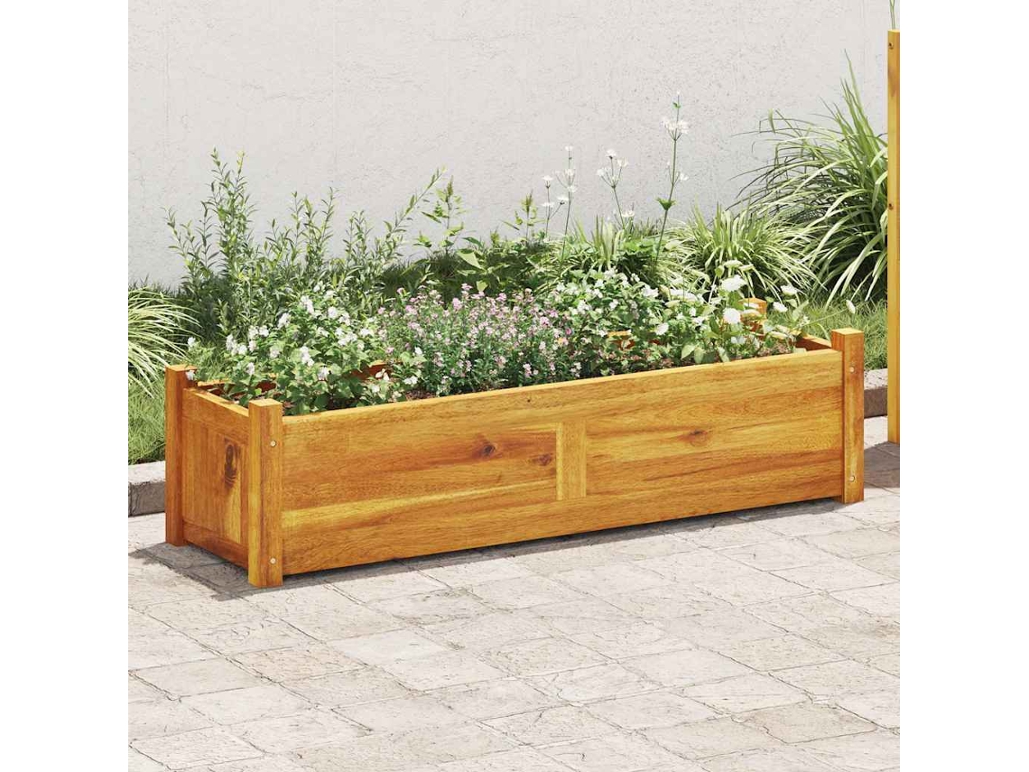 Jardinera elevada de madera de acacia de 100 x 30 x 25 cm, DKD Home Decor