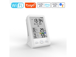 Detector De Temperatura Y Humedad Recargable Por Usb Con Pantalla Lcd Y Compatible Con Alexa.