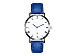 Reloj De Pulsera Analógico De Aleación Con Esfera Redonda De Cuarzo Para Hombre Azul