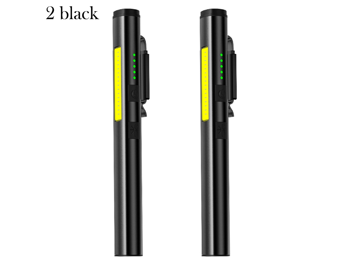 Linterna multifuncional 4 en 1 UV/LED/COB con clip, recargable por USB tipo C y con indicador de carga. Aeuzwr