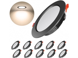 Paquete De 10 Focos Led Empotrables Ultrafinos (negros) – 500 Lúmenes, Downlights Redondos De Techo De 7 W, Blanco Natural (4000 K), Ca 220-240 V
