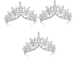 Conjunto De Coroa De Casamento De 3 Peças Com Cristais, Tiara Elegante Para Noiva, Acessório Para Cerimônia E Festa