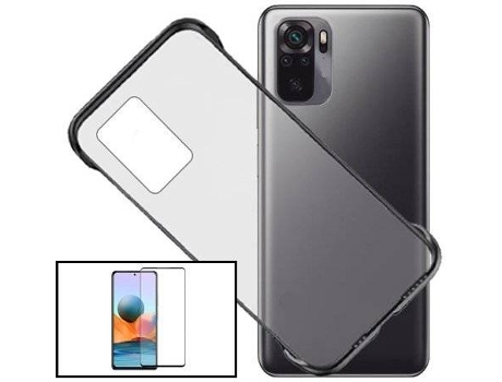 Kit Carcasa + Protector de Pantalla Xiaomi Redmi Note 10 PHONECARE Transparente / Negro