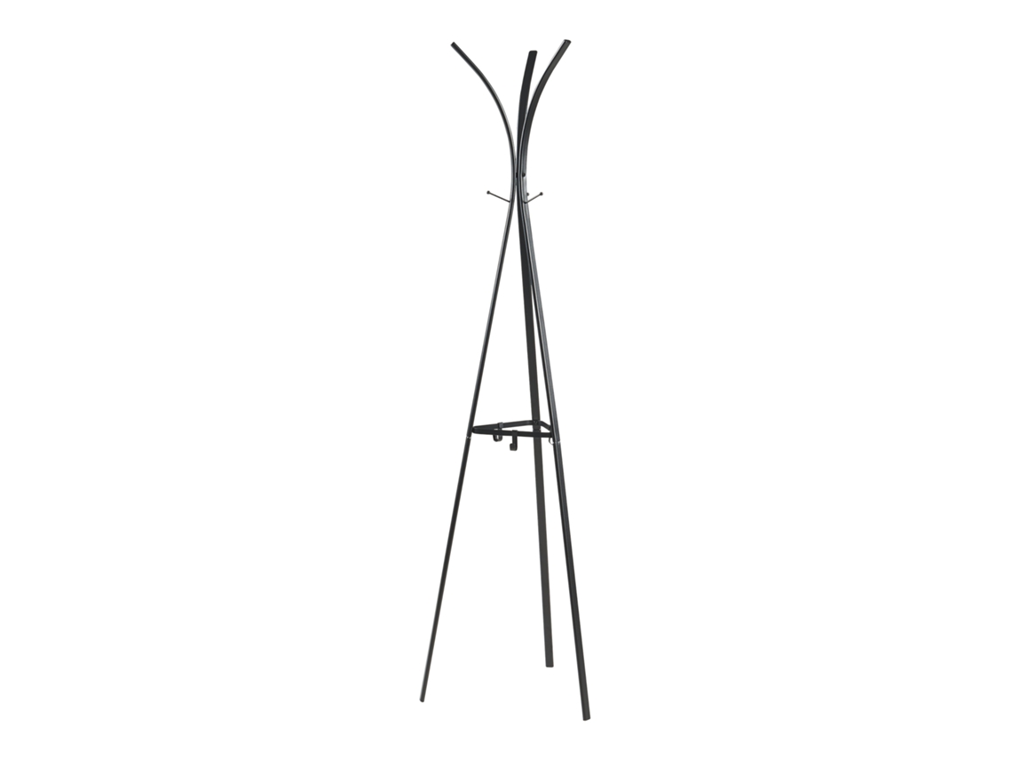 Perchero de pie Vevelstad 181x53x53 cm acero - Negro [EN.CASA]