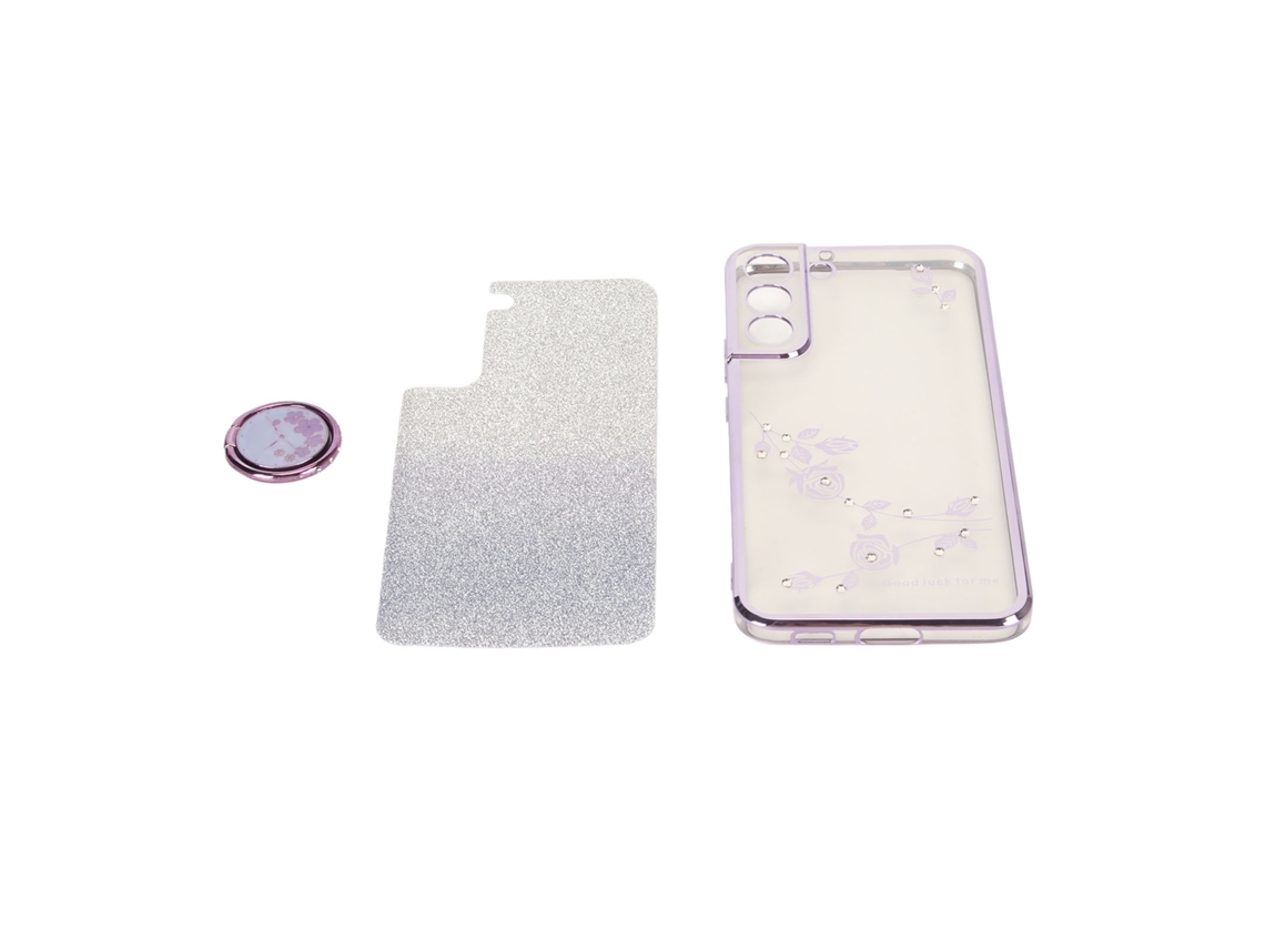 Capa Protetora Para Telefone Tpu Com Padrão Floral E Suporte Anel Giratório Para Trabalho E Estudo