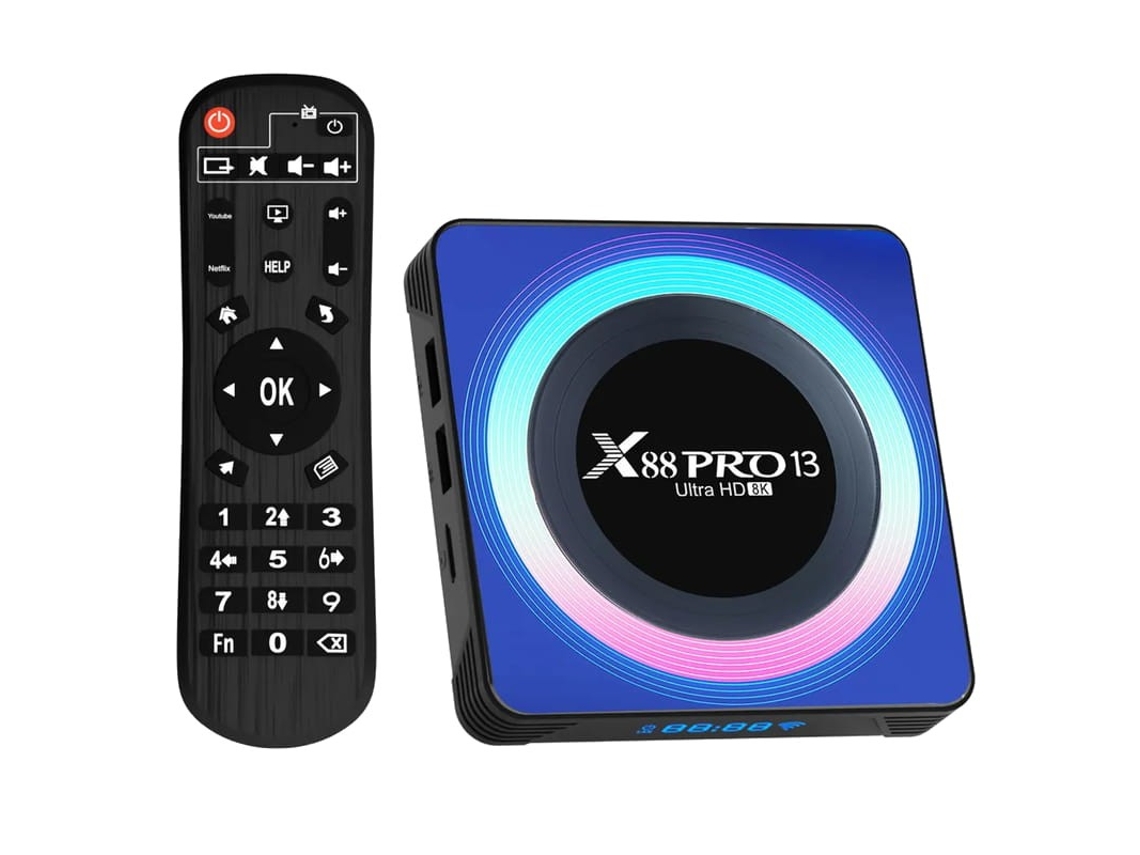 X88 Pro 13 4Gb/64Gb Caja Acrílico Android 13 – Android Tv Oem