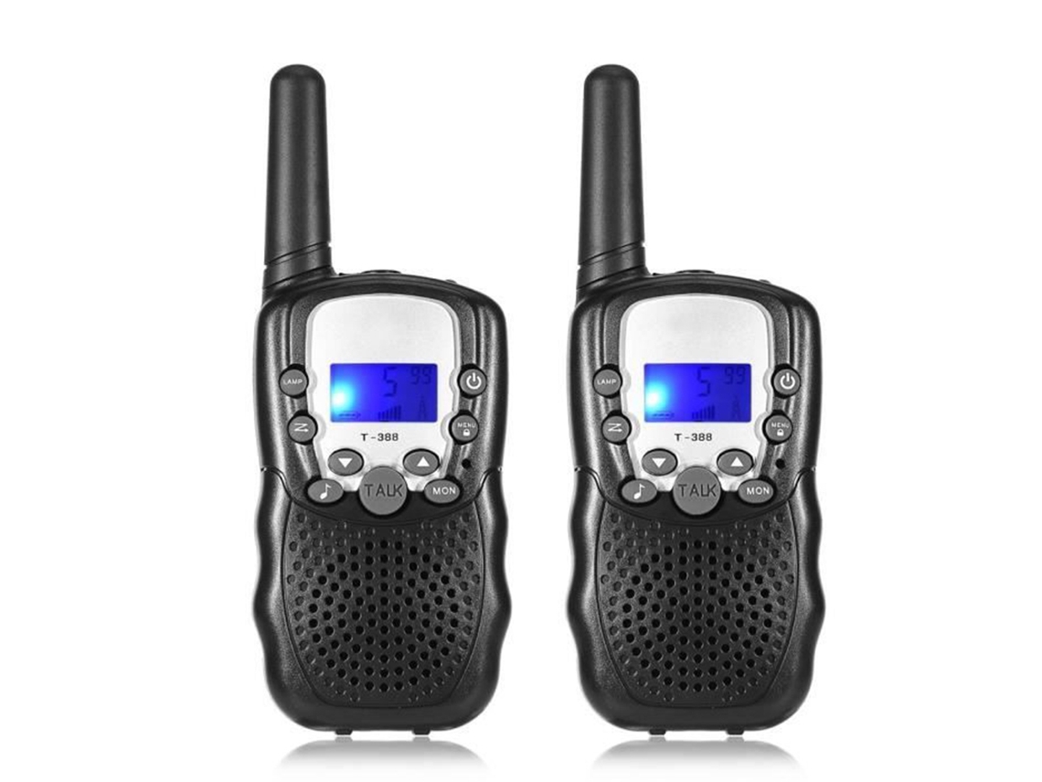 2pcs Rádio Walkie Talkie Infantil Com Alcance 3km Para Atividades Ao Ar Livre Preto