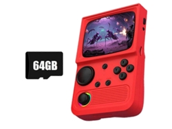 Consola de juegos portátil retro R36t con 64 GB de almacenamiento, 15.000 juegos, pantalla IPS de 3,5 pulgadas y jugabilidad de bolsillo. GOKOCO