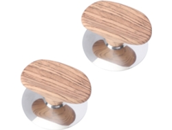 2 Piezas, Té, 2 Pomos De Acero Inoxidable Para Tetera Con Efecto Madera, Resistentes Al Calor.