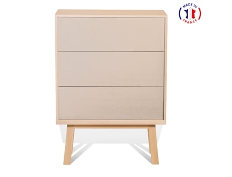 Cómoda MON PETIT MEUBLE FRANÇAIS con 3 Cajones (Amarillo Lunar - Madera - 90 x 125 x 46 cm)