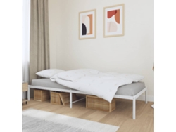 Estructura De Cama Sin Colchón Metal Blanco 90x200 Cm