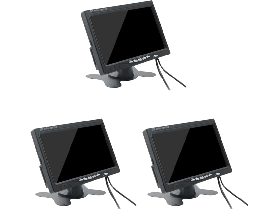 3 Mini Monitores De Tv Hd De 7 Pulgadas Con Pantallas Lcd De 800x480, Portátiles Para Coche.