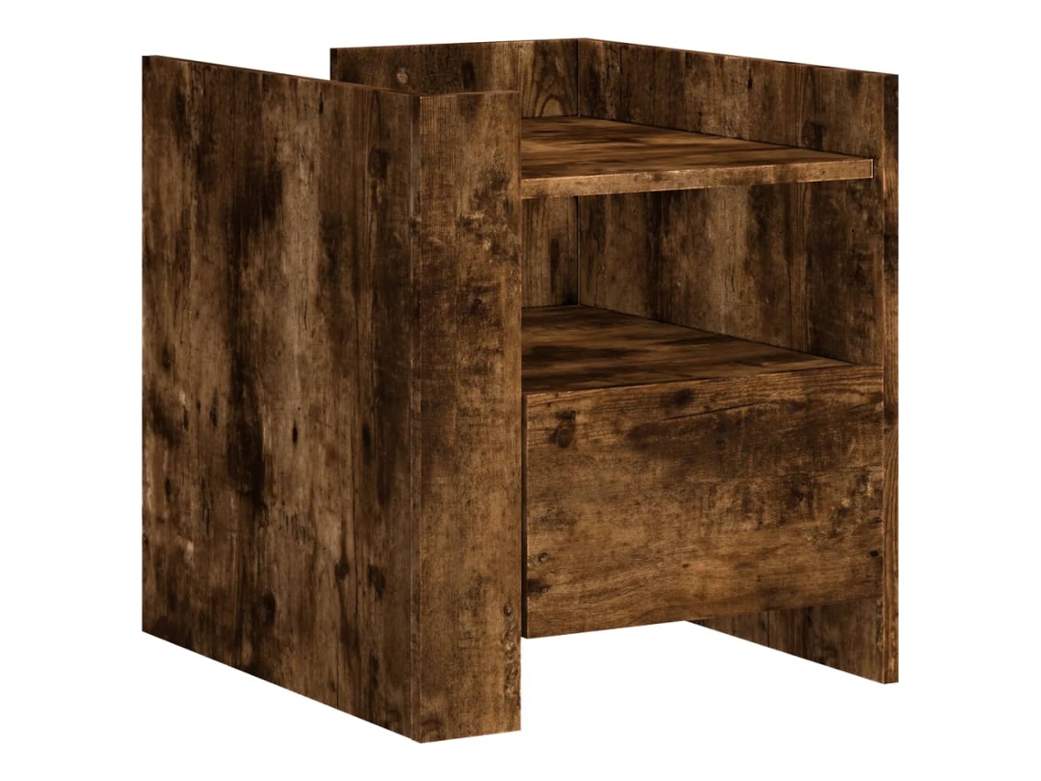 Mesita de noche MAISON EXCLUSIVE, madera de roble ahumado (45x50x50 cm)