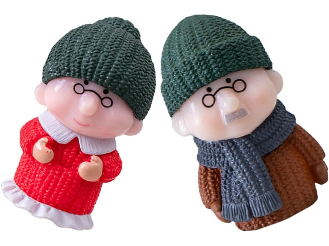 Adornos Tartas Parejas Mayores Imanes Plástico Acabado Sólido Decoración Invierno Padre Día