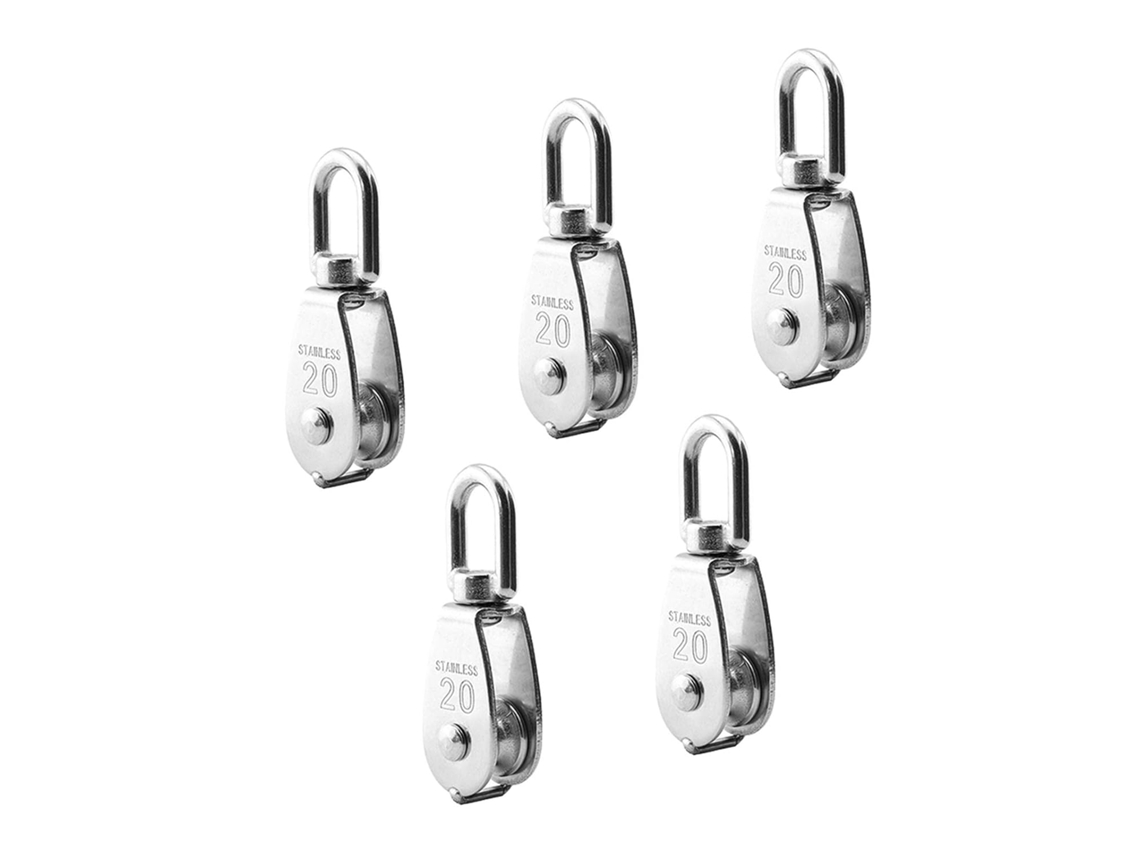 VYLARA Bloco De Polia De Operação Suave, Aço Inoxidável 304 Para Resistência À Corrosão, Rolamento Giratório De Alta Resistência, Tamanho 20 Mm, Capacidade D