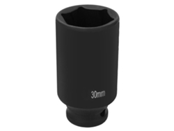 Llave de impacto profunda métrica de 1/2 pulgada (27/30 mm), 6 puntas hexagonales para aire neumático