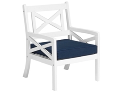 Silla con cojín BELIANI Baltic de Madera de acacia Blanco 65x69x90