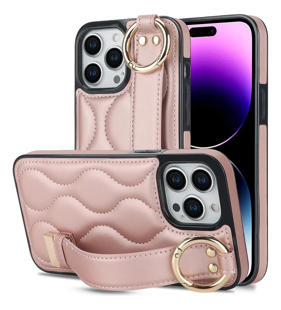 Para 15 14 13promax Textured Lines Correa Muñeca Funda Cuero