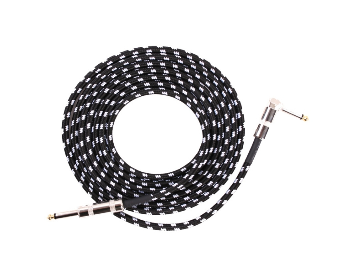 Cable de audio HALINUIA para guitarra folk y bajo, reducción de ruido, conector acodado, 3 m