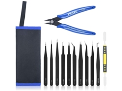 Pinzas de precisión ESD (12 piezas) con alicates de alambre, kit antiestático para modelismo, reparación de dispositivos electrónicos, manualidades, laboratorio y joyería.