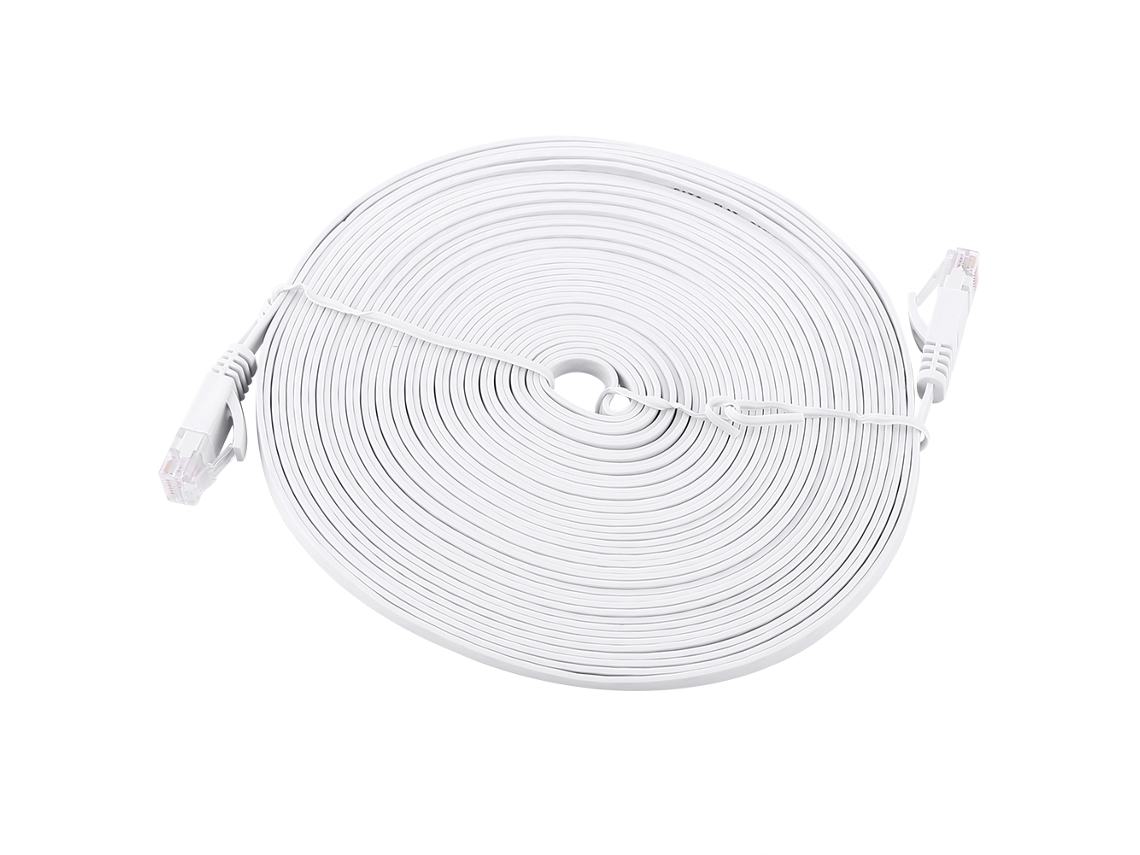 Cable Plano Utp De Parche De Ethernet Rj45 Cat6 Para Router Lan 1000m 10 Metros Blanco