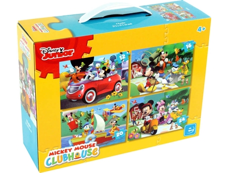 Puzzle DISNEY Mickey Mouse 4 en 1 (Edad Mínima: 3 años - 12, 16, 20 y 24 Piezas)
