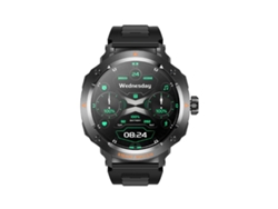 Reloj inteligente 2 en 1 con auriculares Bluetooth y llamadas Bluetooth/NFC (correa de silicona negra)