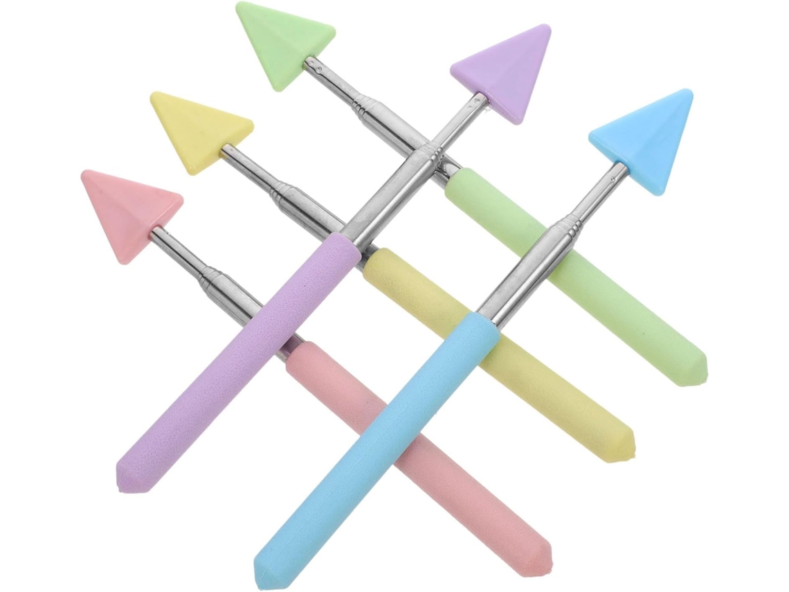 5piezas Puntero Maestro Telescópico De Acero Inoxidable Y Abs Para Pizarra Bastón De Enseñanza Portá