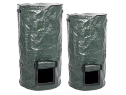 JILLIOPER Compostera, Juego de 2 Composteras de Jardín, Cubo de Compostaje Ecológico con Tapa, Adecuado para Cocina, Jardín o Patio, 2 Tamaños - 57L y 125L