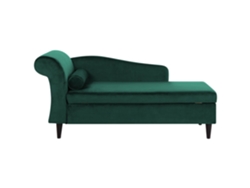 Chaise longue izquierdo BELIANI Luiro de Terciopelo Verde 160x70x77