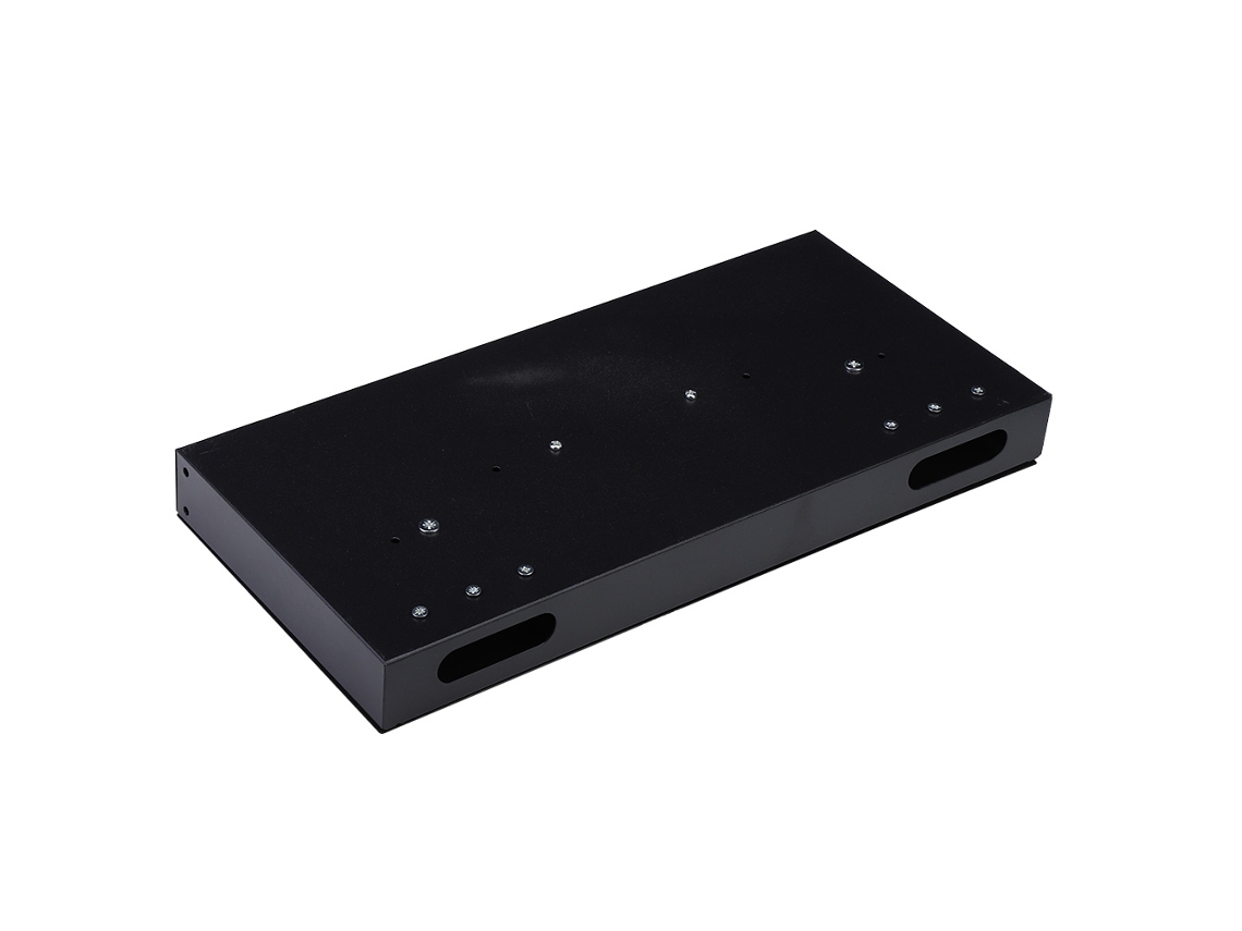 Caja de terminales de fibra óptica con 24 salidas, interfaz ST, tipo bandeja, negra, 43,5 x 20 x 4,5 cm