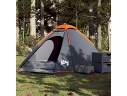 Tienda de campaña tipo domo impermeable para 4 personas, gris/naranja