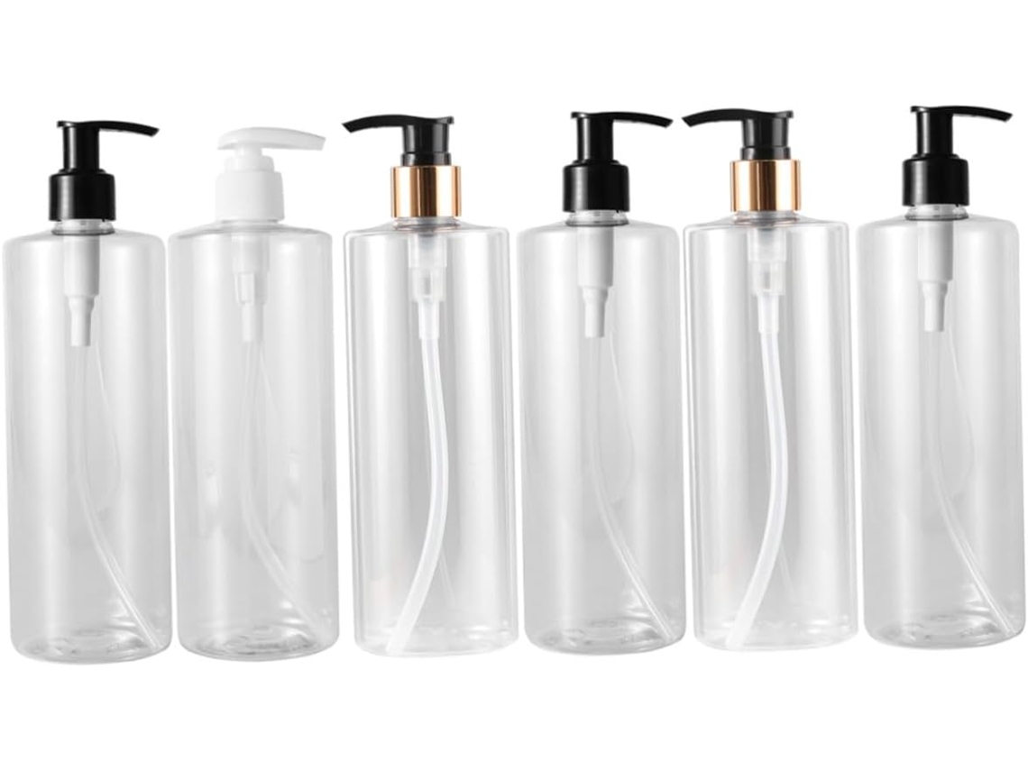 Juego De 6 Botellas Recargables Para Loción Con Dosificador