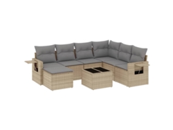 Maison Exclusive - Juego De Sofás De Jardín Con Cojines Beige 8 Pzas Ratán Pe