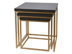Juego de 3 Bancos de Madera y Metal WELLHOME