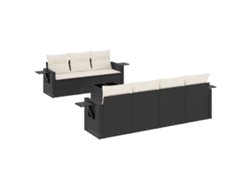 Maison Exclusive - Set De Sofás De Jardín 8 Piezas Y Cojines Ratán Sintético Negro